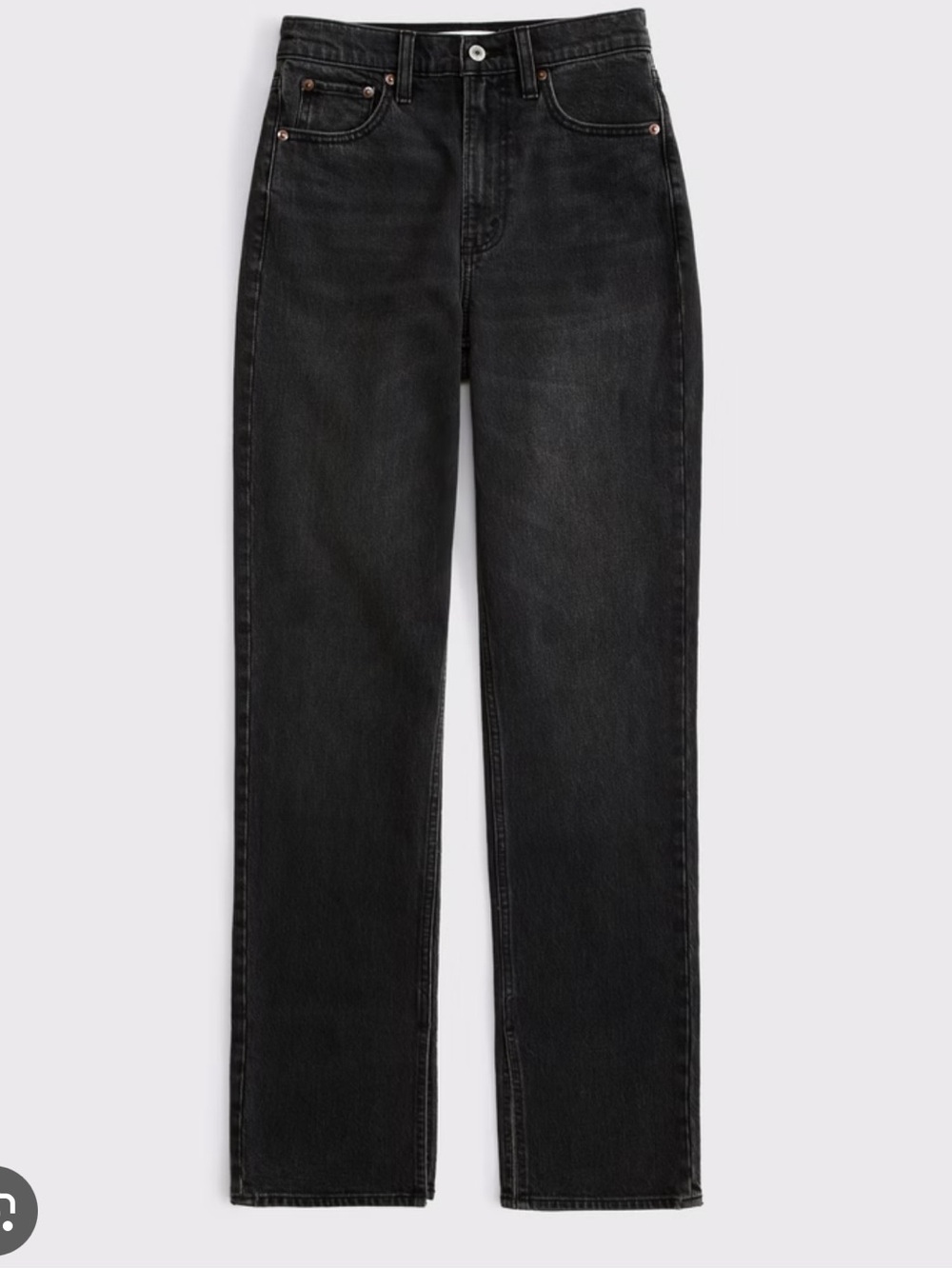 ABERCROMBIE & FITCH The Slim Straight Ultra High Rise Black Jeans Women SZ 32/14